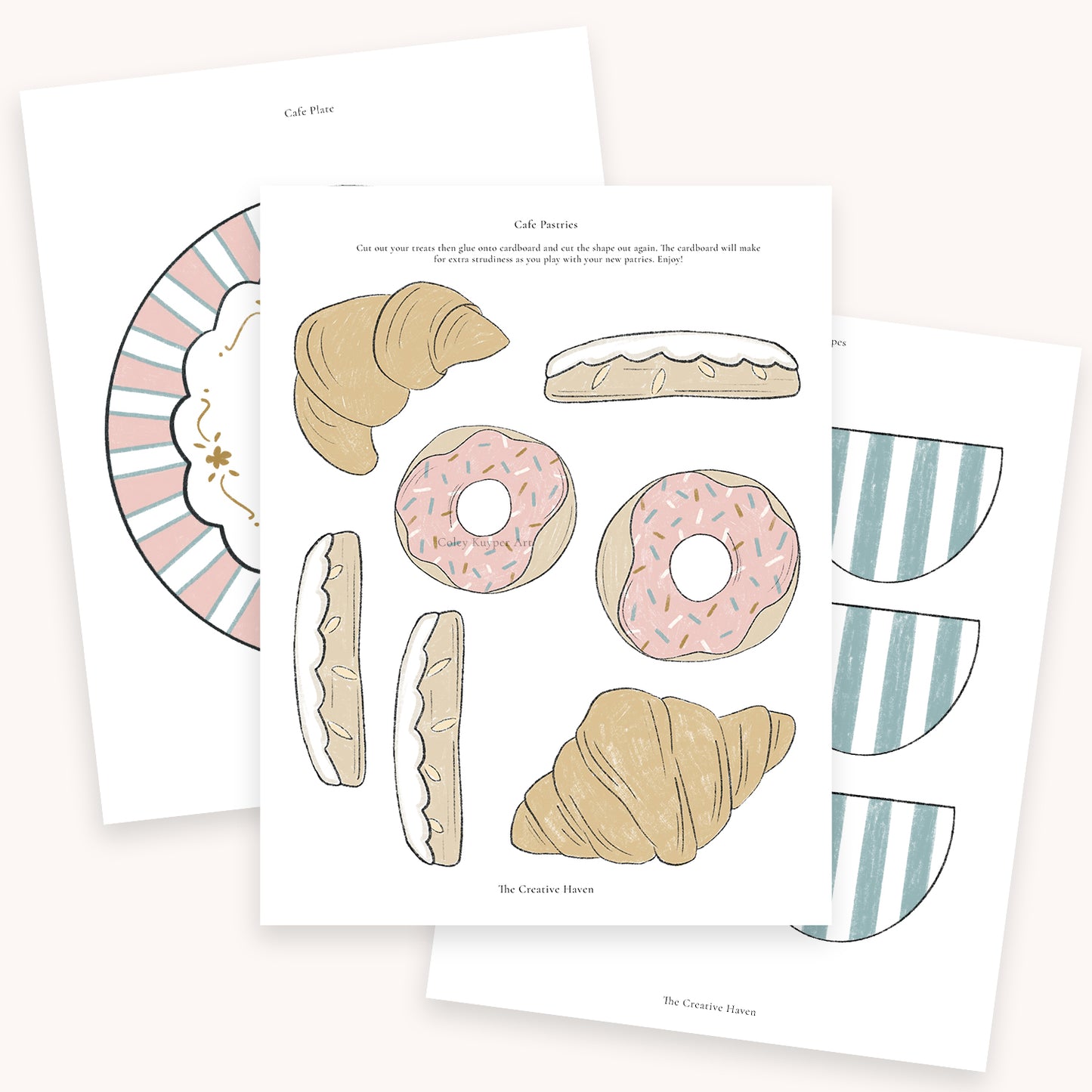 Cafe Play Bundle | Creative Paper Projects for Kids | 7 Pages Instant Download