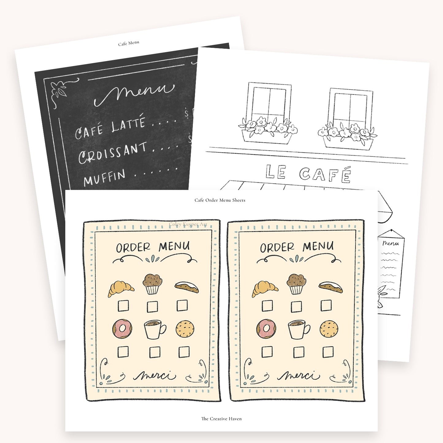 Cafe Play Bundle | Creative Paper Projects for Kids | 7 Pages Instant Download