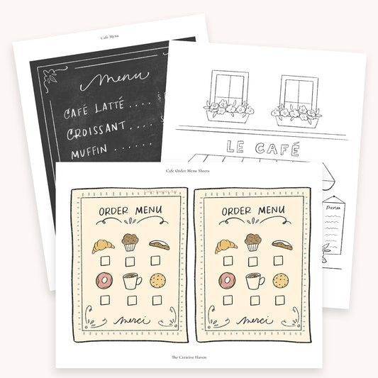 Cafe Play Bundle | Creative Paper Projects for Kids | 7 Pages Instant Download - Coley Kuyper Art