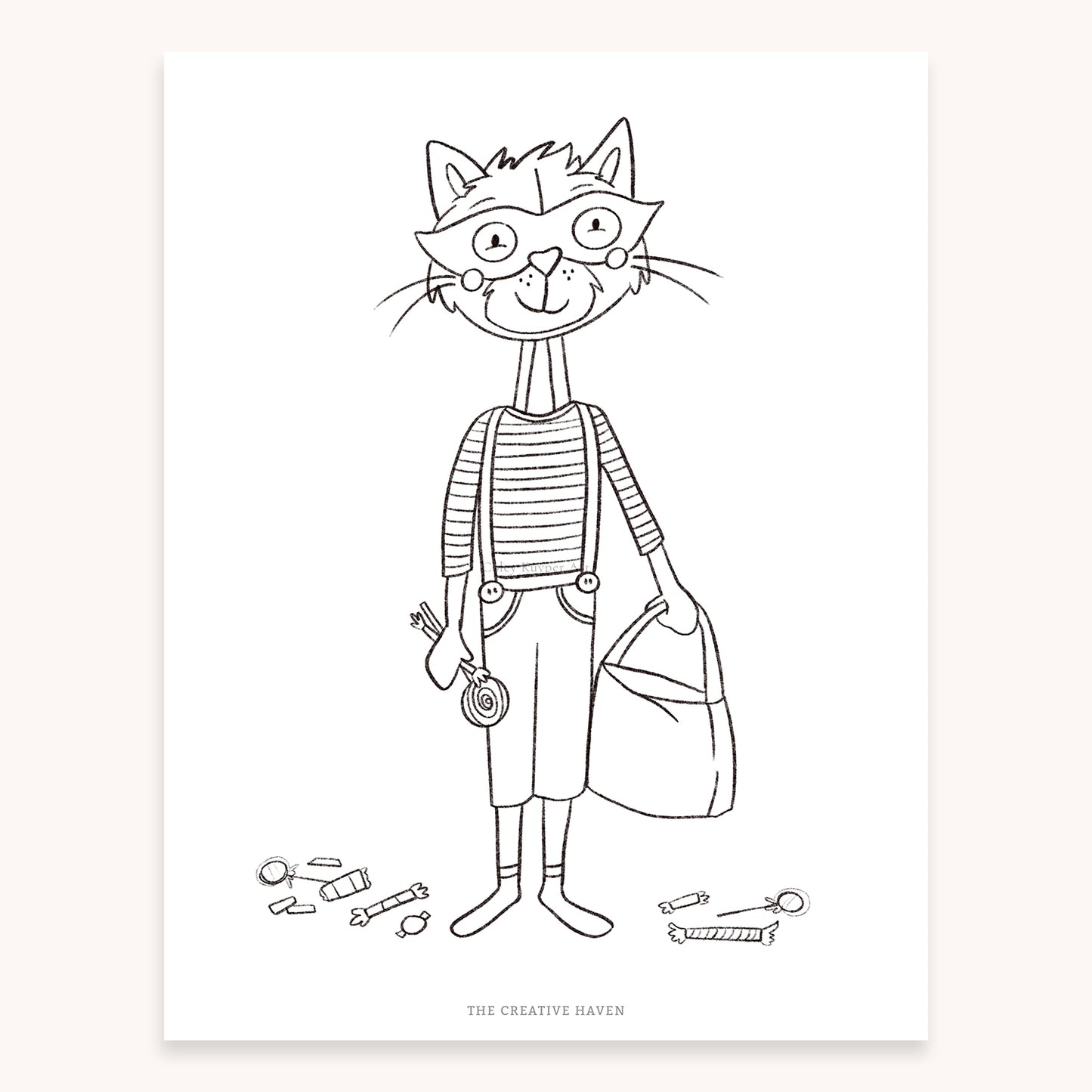 Trick or Treat Friends | Halloween Printable Coloring Page Bundle | 5 Pages Instant Download - Coley Kuyper Art