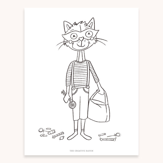 Trick or Treat Friends | Halloween Printable Coloring Page Bundle | 5 Pages Instant Download - Coley Kuyper Art