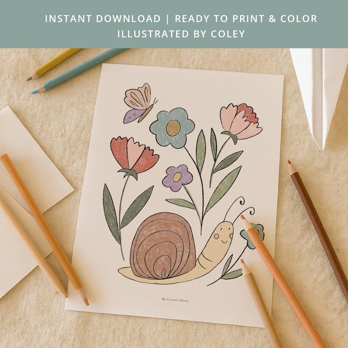 Garden Bugs Printable Coloring Page Bundle | 5 Pages Instant Download