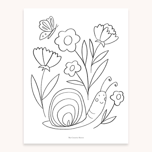 Garden Bugs Printable Coloring Page Bundle | 5 Pages Instant Download - Coley Kuyper Art