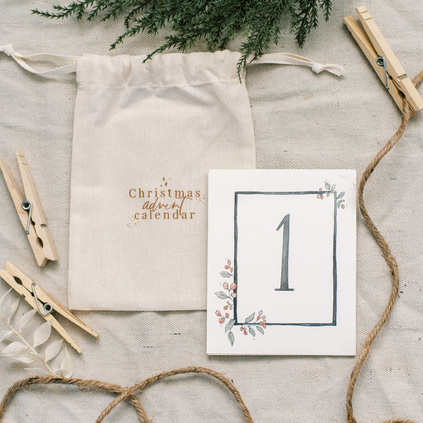 Christmas Advent Calendar - Vintage Florals - Coley Kuyper Art