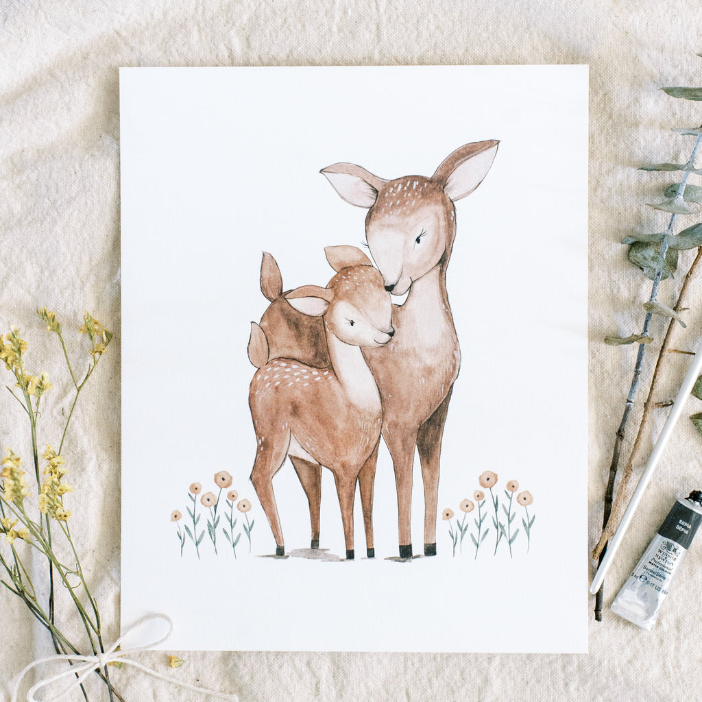 Deer Mama & Baby - Coley Kuyper Art