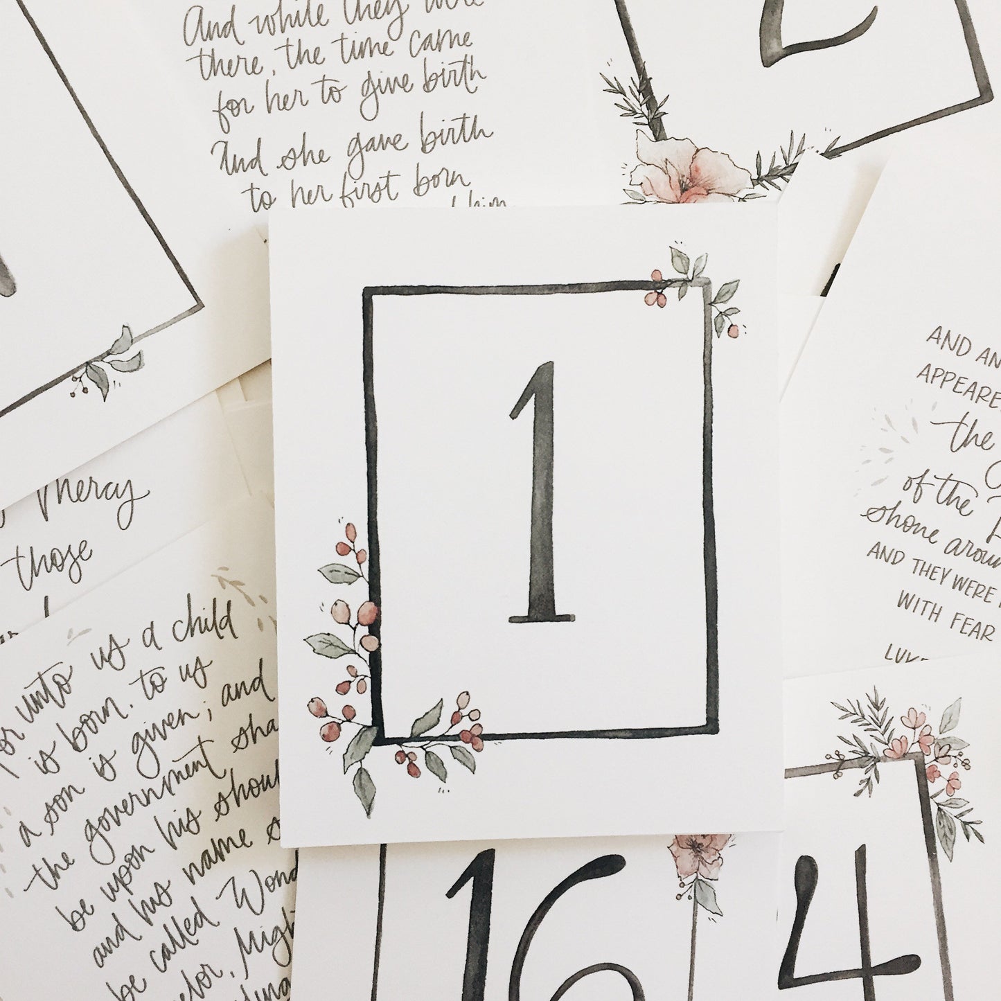 Christmas Advent Calendar - Vintage Florals - Coley Kuyper Art