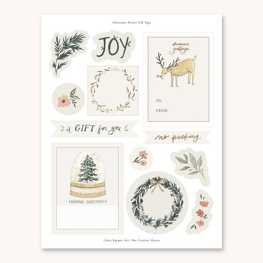 Printable Christmas Gift Tags | Forest