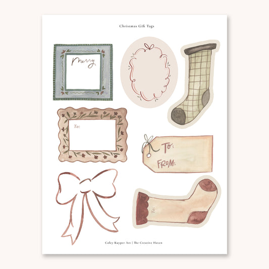Printable Christmas Gift Tags | Whimsical