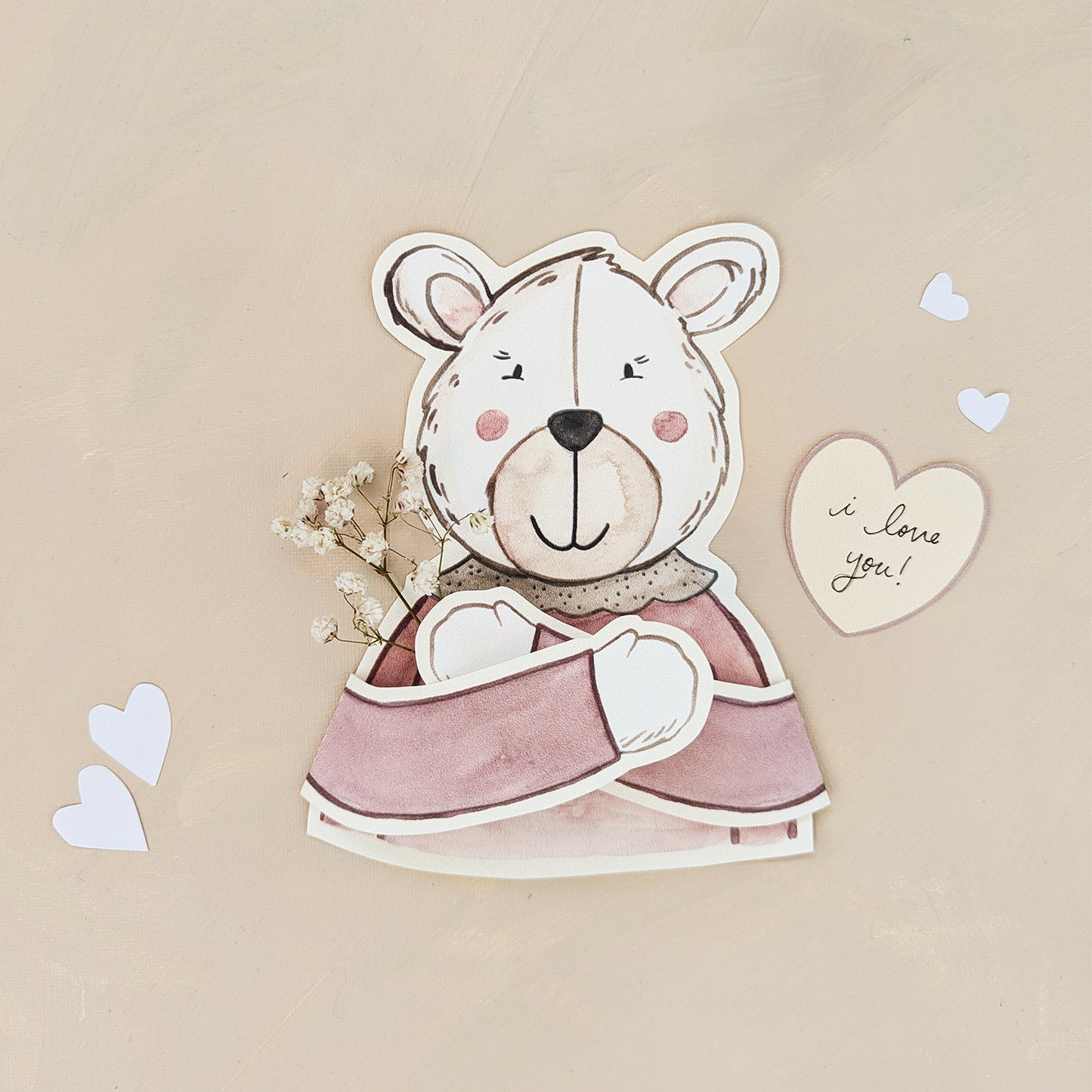 DIY Bear & Bunny Hug Valentine Cards | Printable Valentine Cards - Coley Kuyper Art