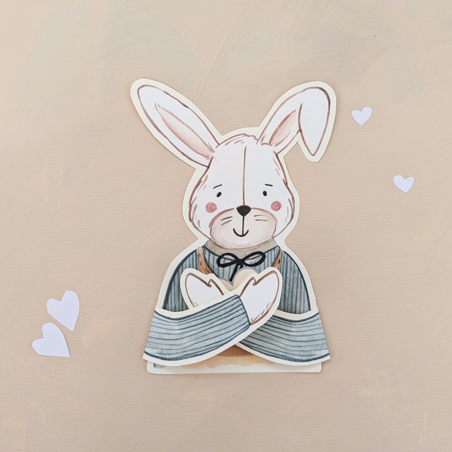 DIY Bear & Bunny Hug Valentine Cards | Printable Valentine Cards - Coley Kuyper Art