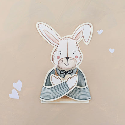 DIY Bear & Bunny Hug Valentine Cards | Printable Valentine Cards - Coley Kuyper Art