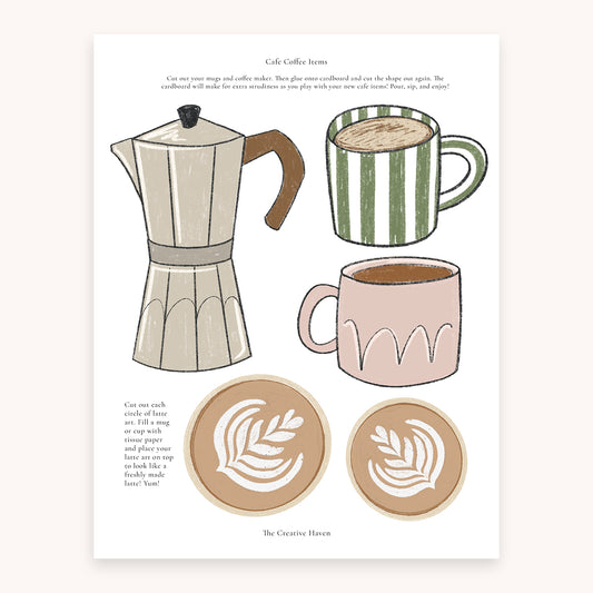 Cafe Play Bundle | Creative Paper Projects for Kids | 7 Pages Instant Download