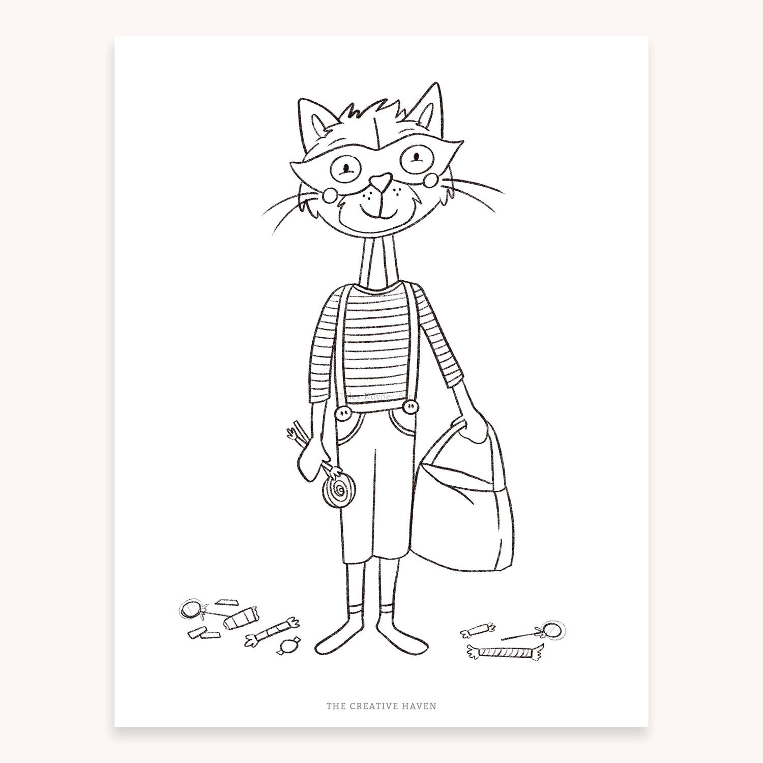 Trick or Treat Friends | Halloween Printable Coloring Page Bundle | 5 Pages Instant Download - Coley Kuyper Art