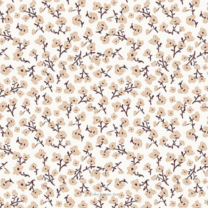 Fall Flowers Patterned Paper Bundle | Printable Painted Papers for Crafting and Creating Christmas Magic | 4 pages Instant download