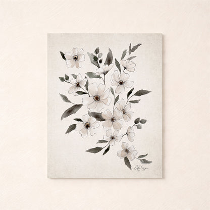 February violet birth flower watercolor art print in soft neutral tones