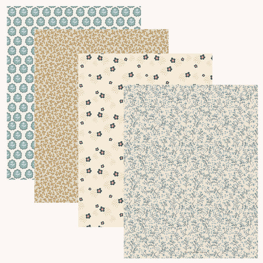 Golden Garden Patterned Paper Bundle | Printable Painted Papers for Crafting and Creating Christmas Magic | 4 pages Instant download