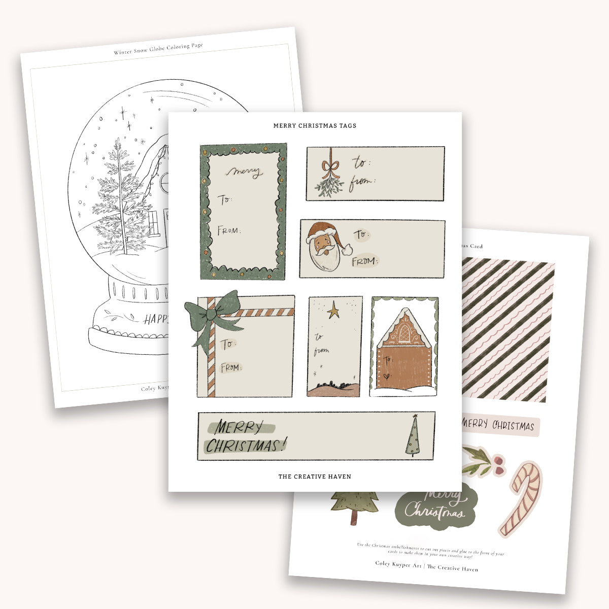 Holiday Magic Printable Pack | 5 artful crafts for Christmas, easy activities for kids and moms - Coley Kuyper Art