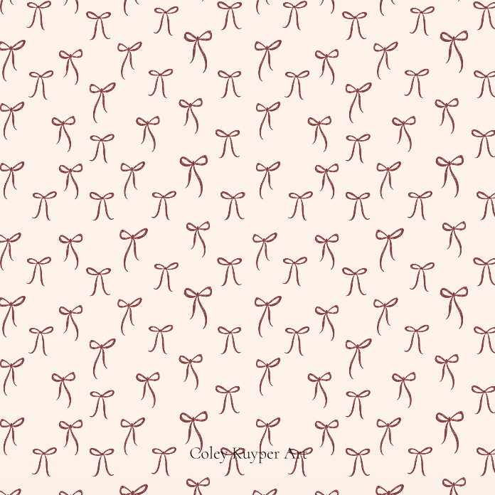 Pattern of small bows on a light pink background