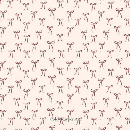 Pattern of small bows on a light pink background