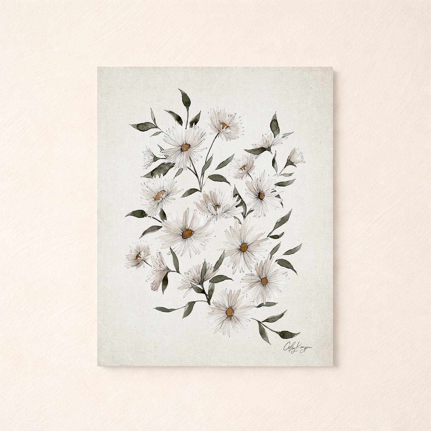 Aster birth flower wall art – September watercolor art print by Coley Kuyper