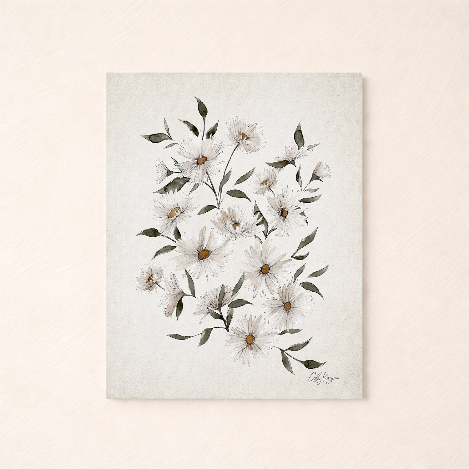 Aster birth flower wall art – September watercolor art print by Coley Kuyper