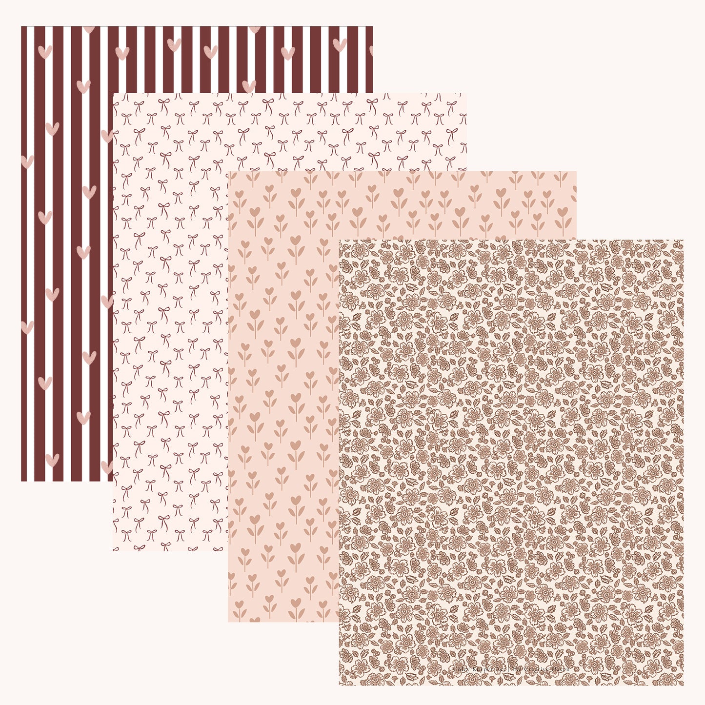 Valentine’s Day Patterned Paper Bundle | Printable Papers for Crafting, Gifting & Everyday Love - Coley Kuyper Art