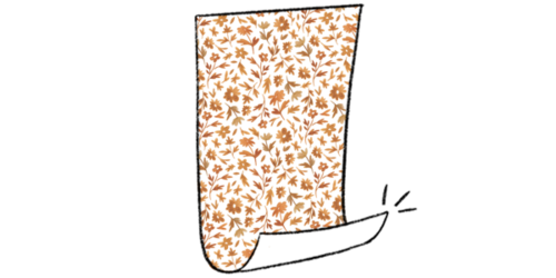 wallpaper sample illustration with small orange florals