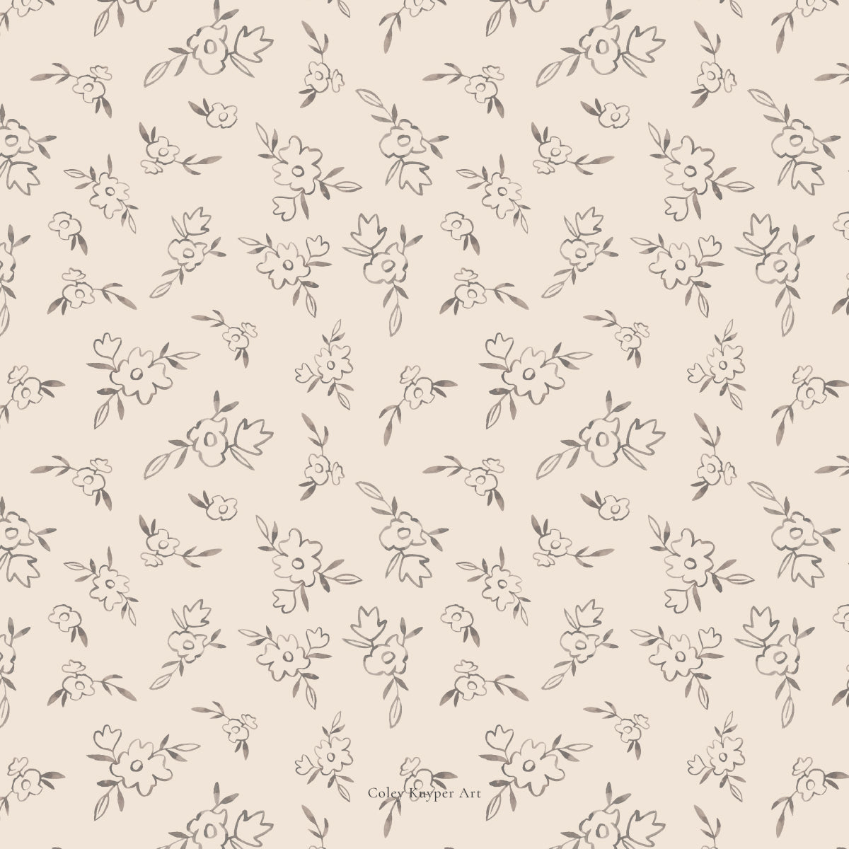 Fall Flowers Patterned Paper Bundle | Printable Painted Papers for Crafting and Creating Christmas Magic | 4 pages Instant download