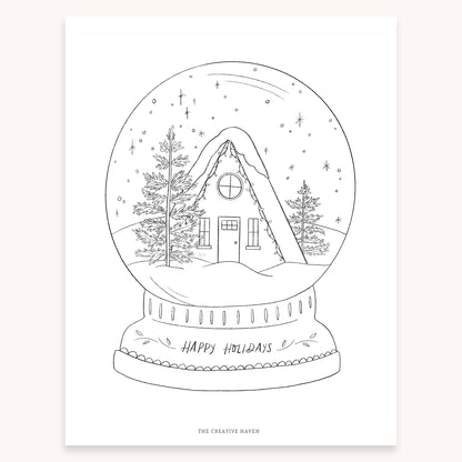 Home for Christmas Printable Coloring Page Bundle | 5 Pages Instant Download - Coley Kuyper Art