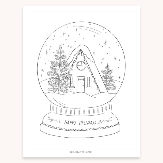Home for Christmas Printable Coloring Page Bundle | 5 Pages Instant Download - Coley Kuyper Art