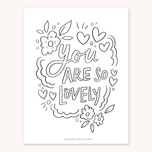Valentines Day Printable Coloring Page Bundle | 5 Pages Instant Download
