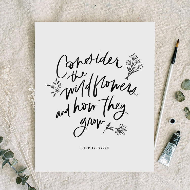 Consider the Wildflower - Black & White | Art Print - Coley Kuyper Art