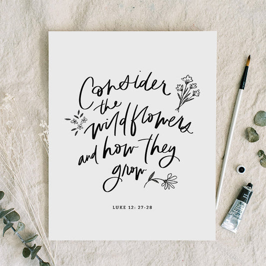 Consider the Wildflower - Black & White | Art Print - Coley Kuyper Art