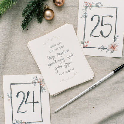 Christmas Advent Calendar - Vintage Florals - Coley Kuyper Art