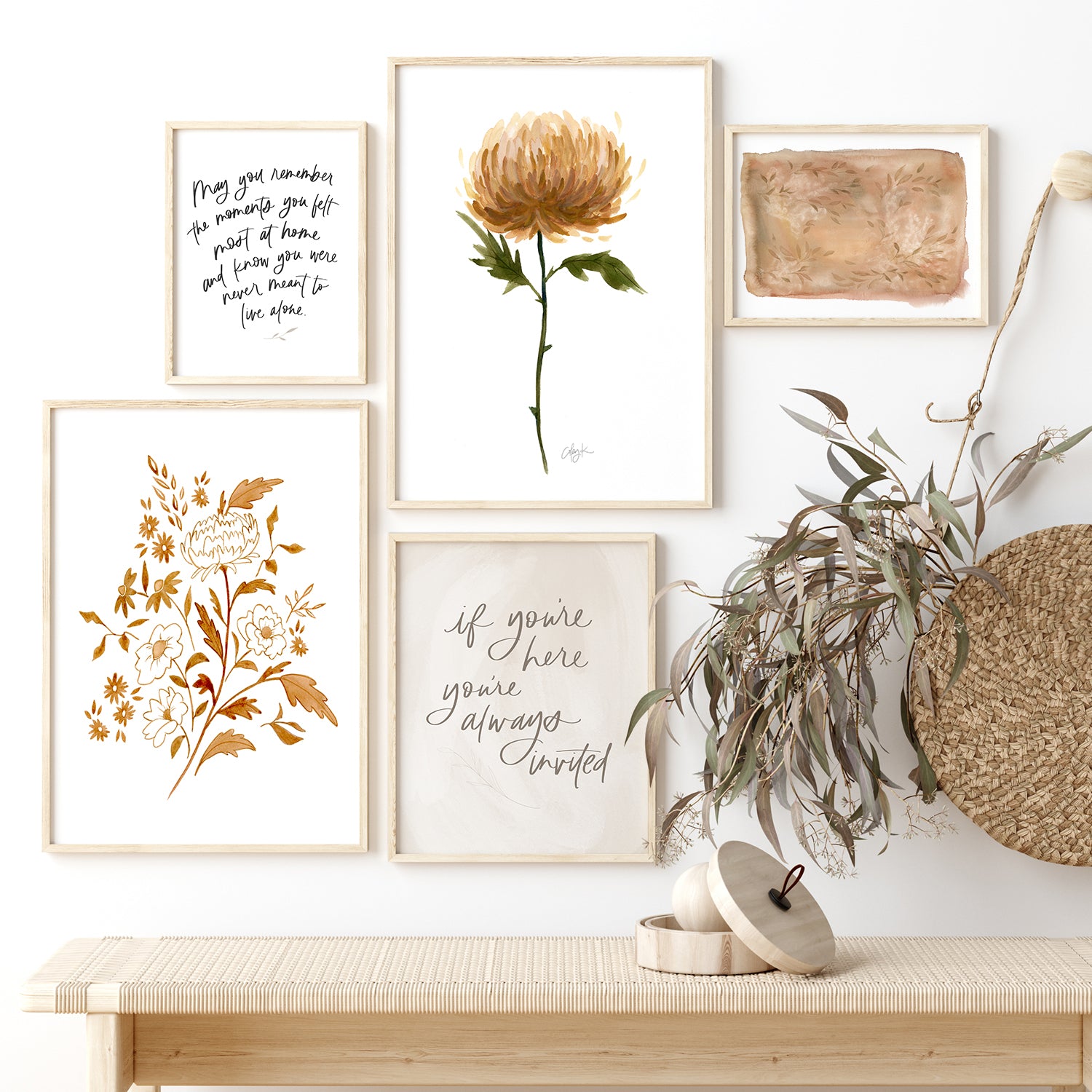 Golden Autumn Florals | Art Print - Coley Kuyper Art