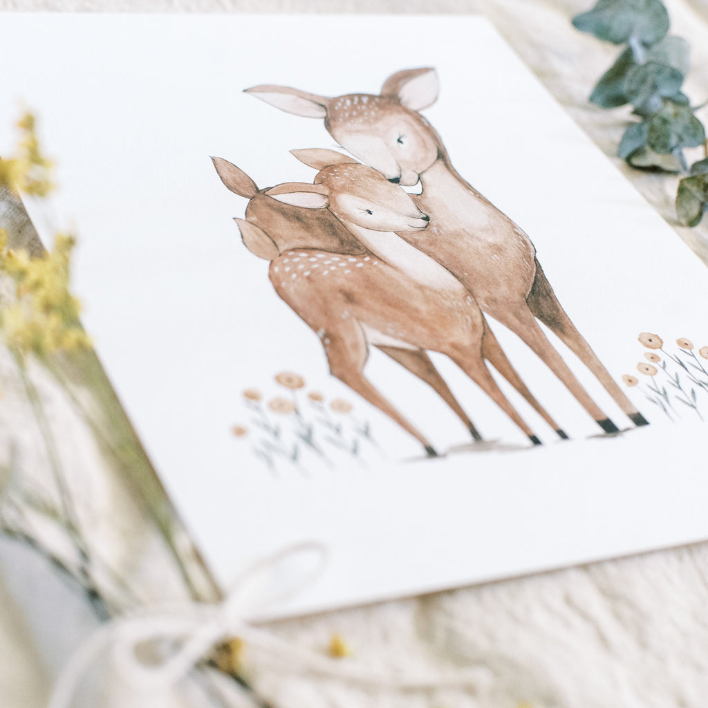 Deer Mama & Baby - Coley Kuyper Art