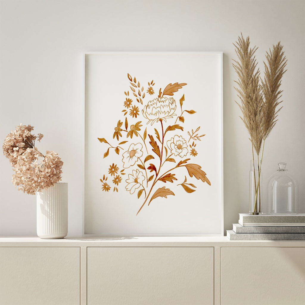 Golden Autumn Florals | Art Print - Coley Kuyper Art