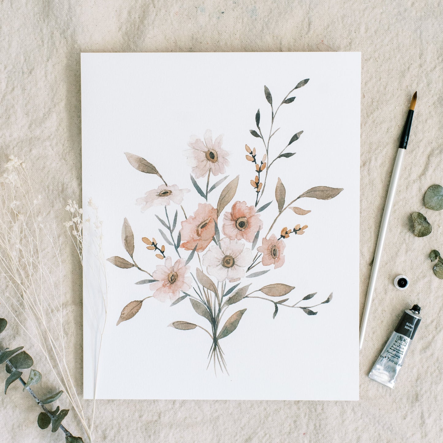 Autumn Blush Bouquet - Coley Kuyper Art