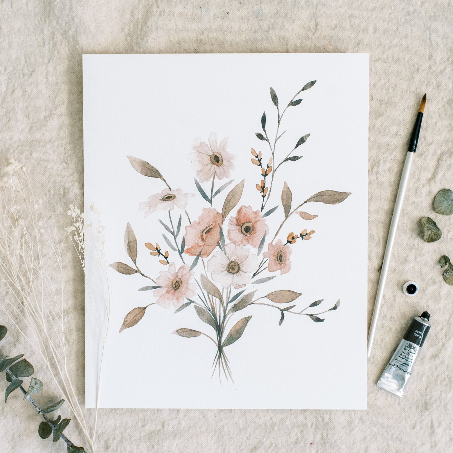 Autumn Blush Bouquet - Coley Kuyper Art