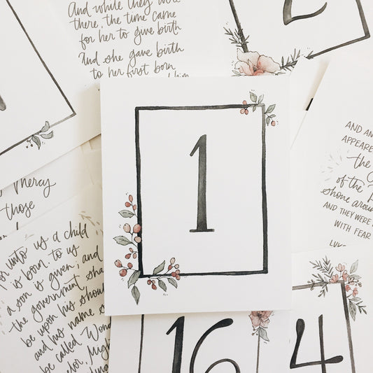 Christmas Advent Calendar - Vintage Florals - Coley Kuyper Art