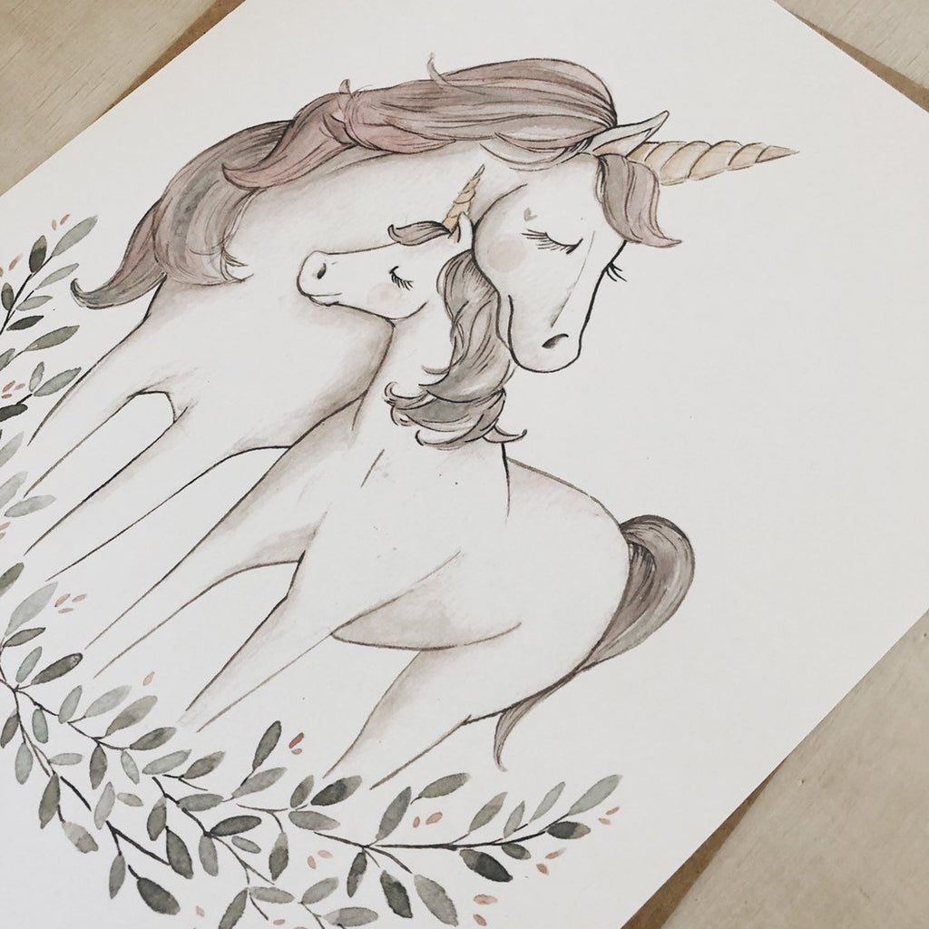 Unicorn Mama & Baby - Coley Kuyper Art