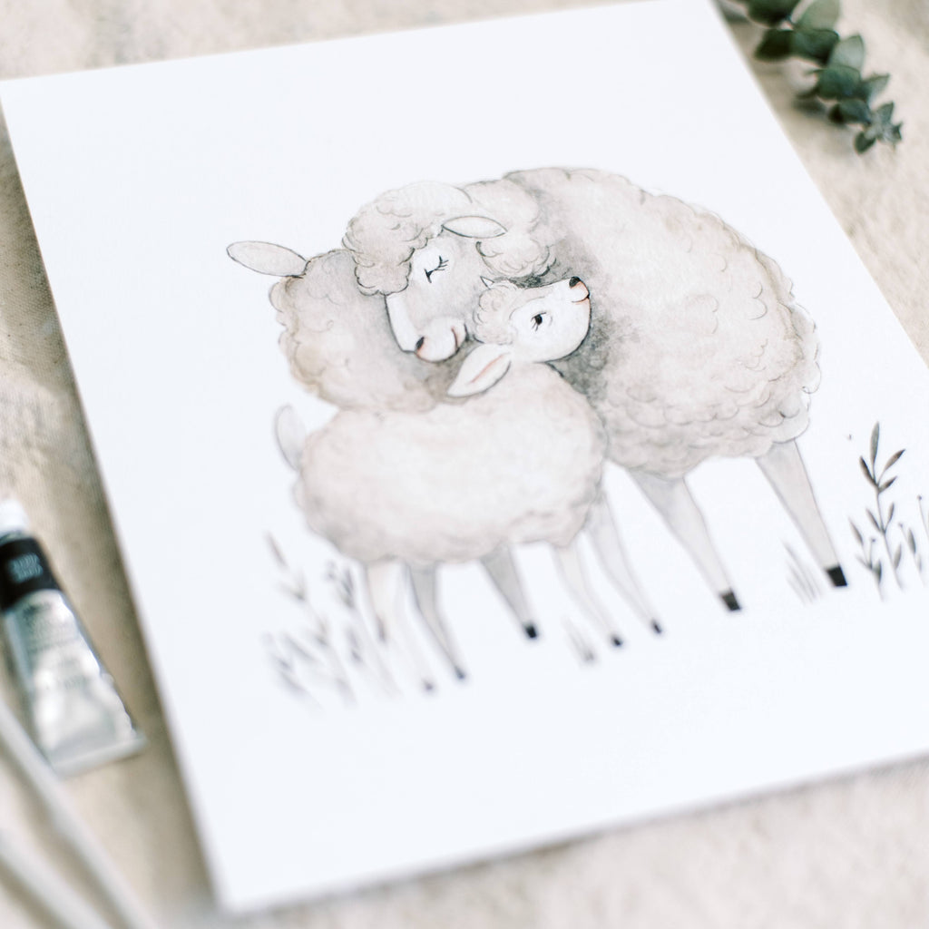 Sheep Mama & Baby - Coley Kuyper Art