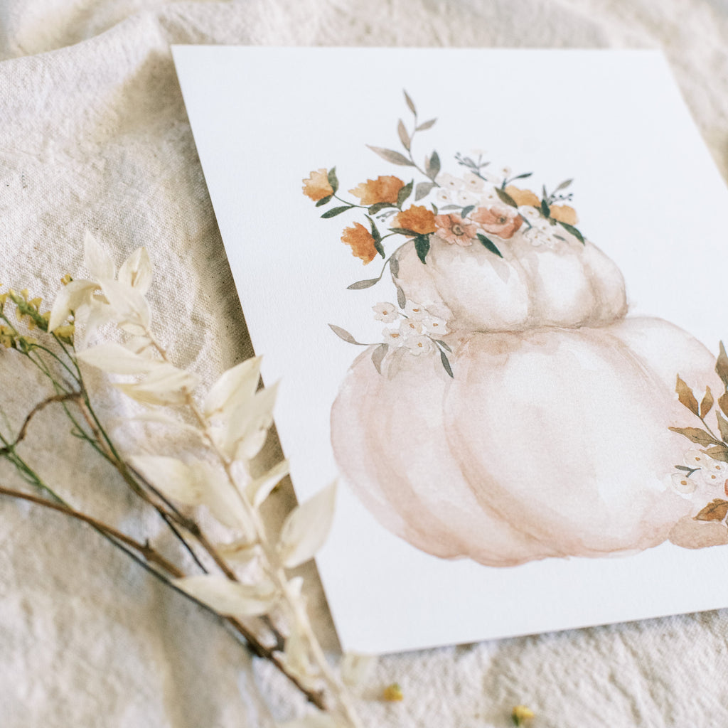 Stacked Pumpkin Florals - Coley Kuyper Art